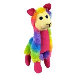 Classic Toy Company Rainbow Llama 13 inch Plush Alpaca Colorful Stuffed Animal